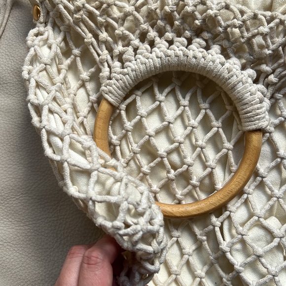 Banana Republic net drawstring top handle canvas bag - Picture 6 of 8